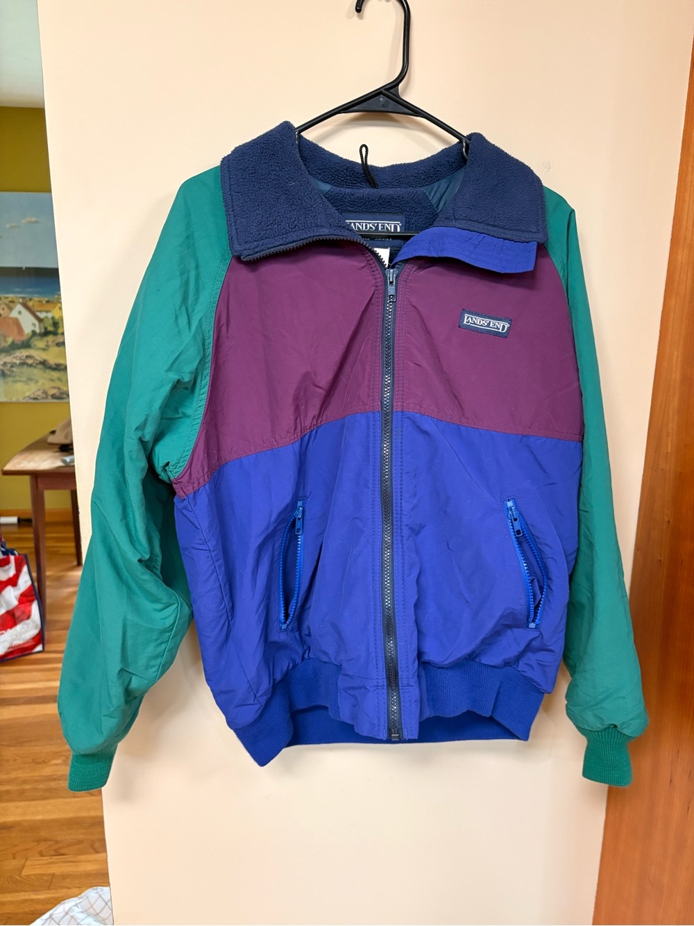 vintage Lands End colorblock jacket